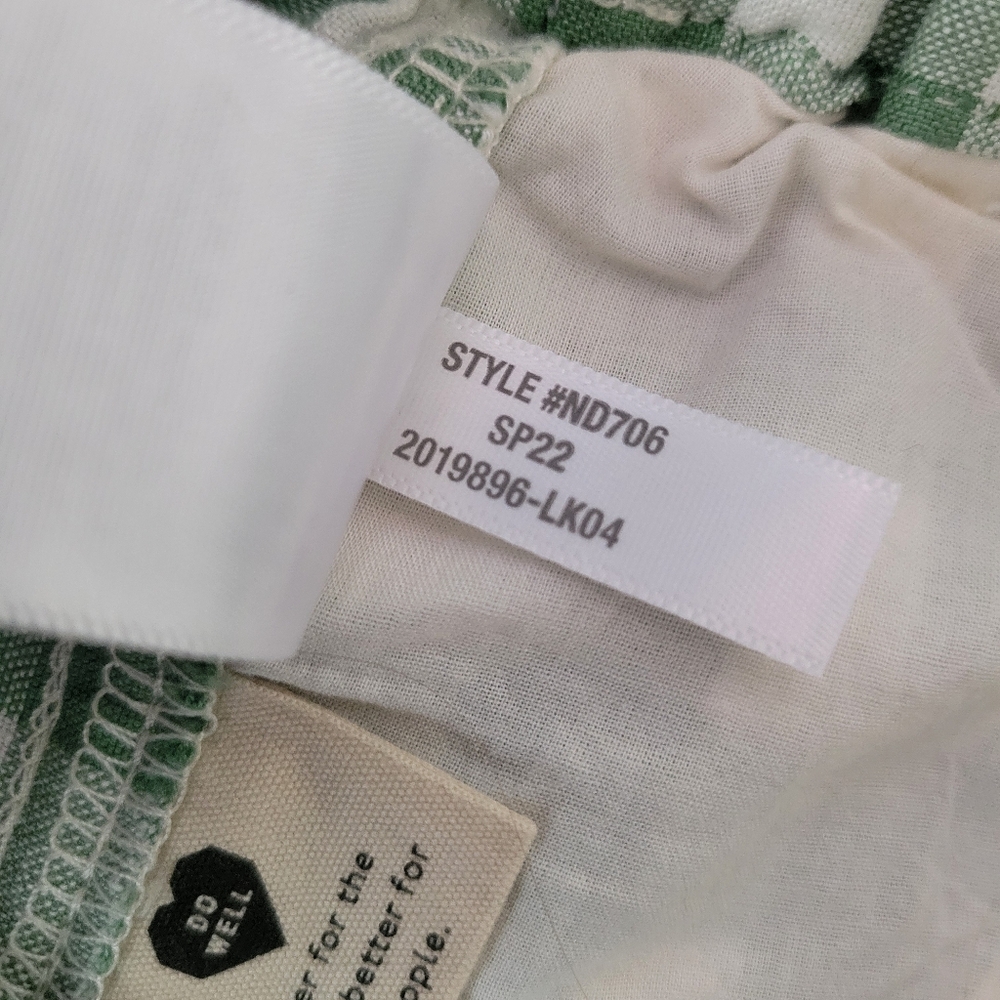 Madewell Linen-Blend Easy Pull-On Shorts Gingham Check Green Ivory Small NWT - Picture 6 of 7